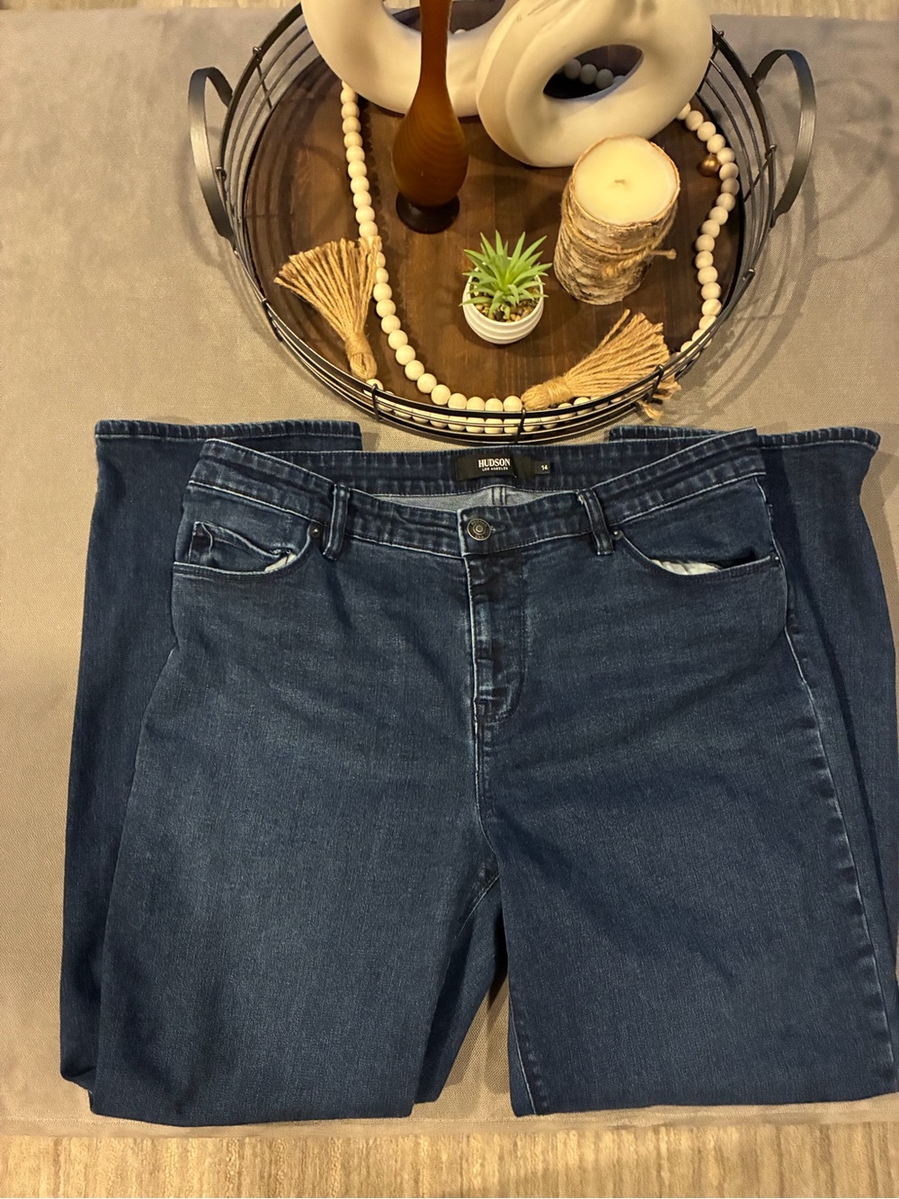 Hudson Jeans Women's Dark Indigo Straight Leg Jeans Size:14